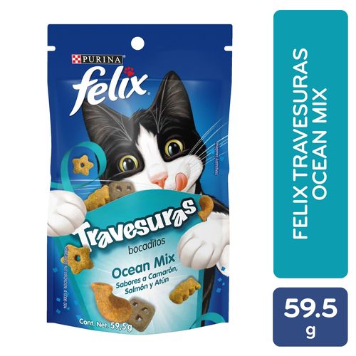 Snack Gato Purina Felix Snacks Travesuras Ocean - 59.5 g