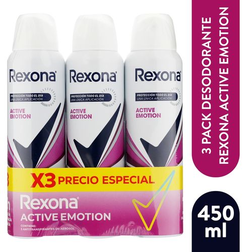 Deso Rexona Spray Act Emotion 450ml 3pk