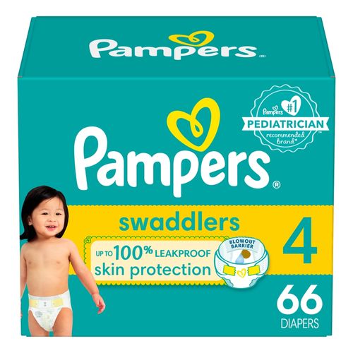 Pañales Pampers Swaddlers Talla 4, 10-17kg -66uds