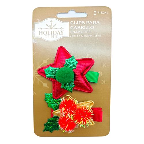 Clip para cabello Holiday Time navideño