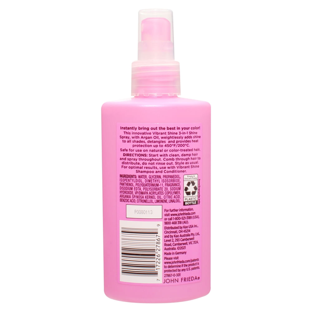 Spray Marca John Frieda Vibrant Shine -150ml - Masxmenos | Costa Rica
