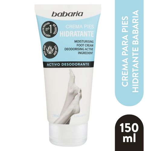 Crema para pies Babaria hidratante activo desodorante - 150 ml