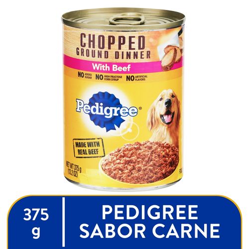 Alimento húmedo Pedigree para perro adulto chopped lata sabor res - 375 g