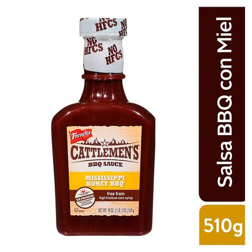 Salsa barbacoa Cattlemen's Mississippi con miel - 510 g