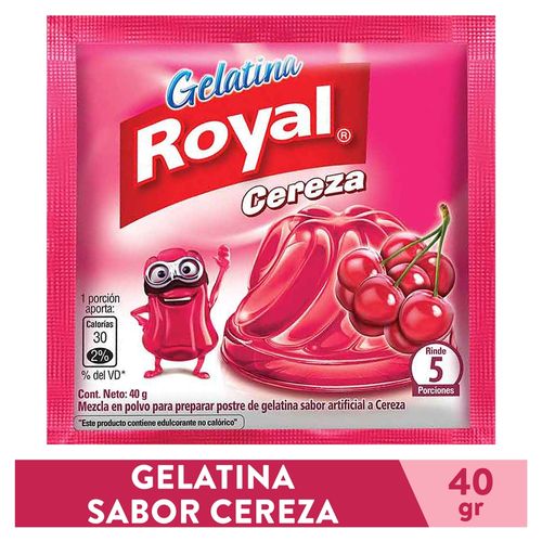 Gelatina En Polvo Royal Sabor Cereza Sobre - 40g