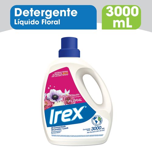 Detergente Líquido Irex Floral, Antibacterial -3Lt