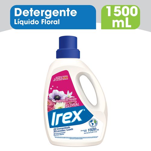 Detergente Líquido Irex Floral, Antibacterial - 1.5Lt