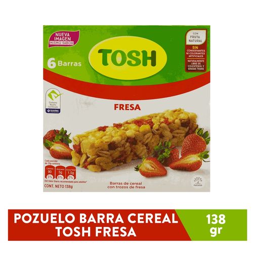 Barra de cereal Tosh fresa - 138 g