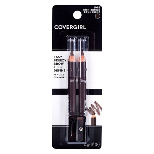 Lápiz delineador de cejas Covergirl rich brown 505, 2 Uds - 1.7 g