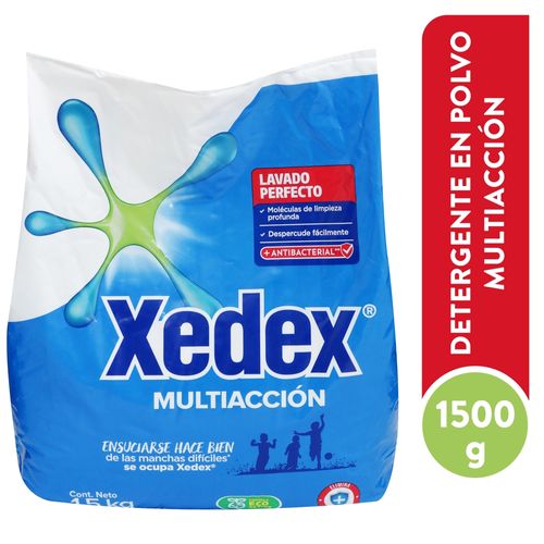 Detergente en polvo Xedex multiacción limpieza activa-  1.5 kg