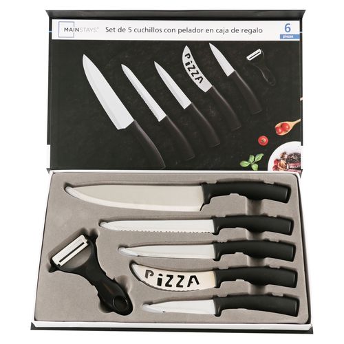 Set 6 Cuchillos Y Pelador Caja Magnetica