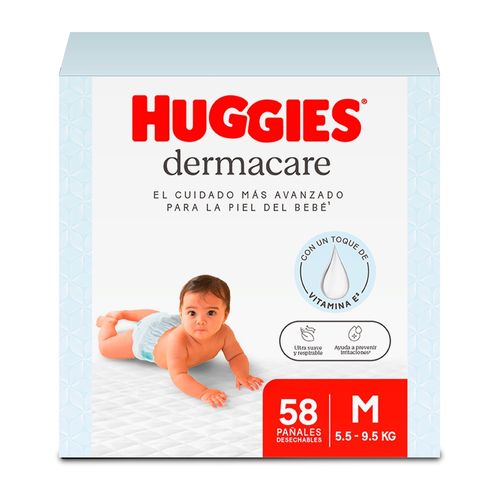 Pañales Huggies Dermacare Etapa 2/M -58 uds