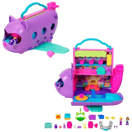 Set Polly Pocket Avión De Gatito