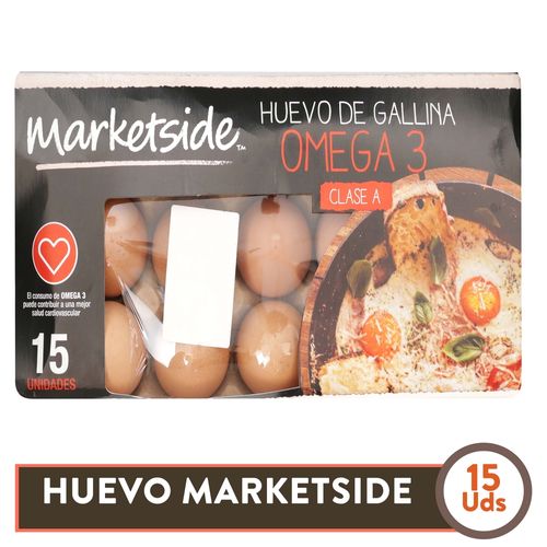 Huevo Gallina Marketside Omega Cartón De 15 Unidades, Precio Indicado Por Kilo