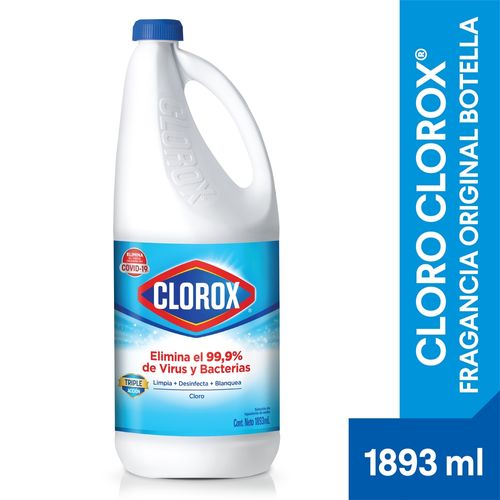 Cloro Clorox Fragancia Original Botella, Triple Acción - 1893ml