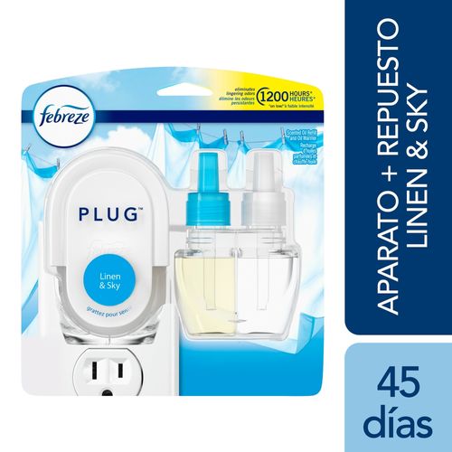 Recambio De Aceite Perfumado Y Calentador De Aceite Febreze Plug Lino Y Cielo - 1 Unidad, 0.87 Oz