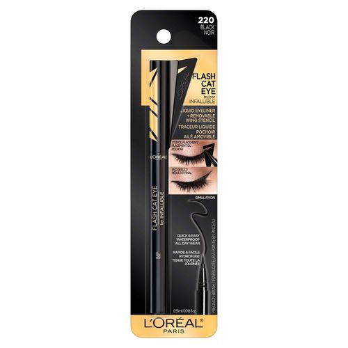 Delineador Líquido L'Oréal Paris Flash Cat Eyeliner Black -0.55ml