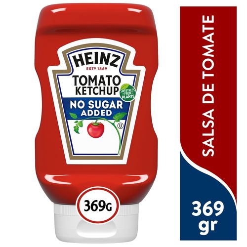 Ketchup Tomate Heinz Sin Azúcar Añadida Botella - 369g