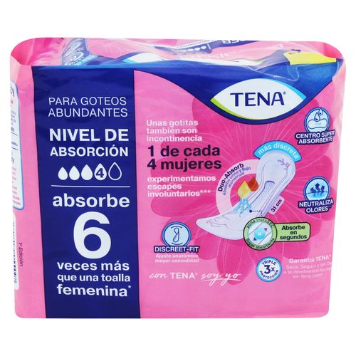 Toallas  protectoras Tena para goteo abundante - 8 pzas