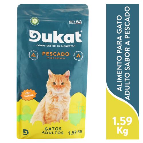 Alimento Para Gato Dukat Sabor Pescado, Gatos Adultos - 1.59kg