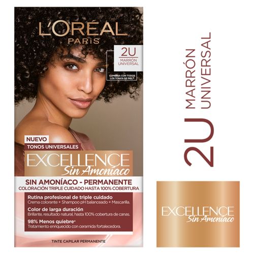 Tinte para el cabello Permanente L'Oréal Paris Excellence Nudes Sin Amoníaco Tono 2U