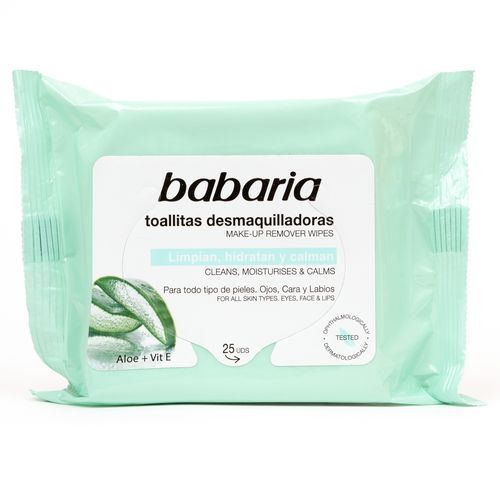 Toallitas Desmaquillantes Babaria, Aloe Vera - 25 uds