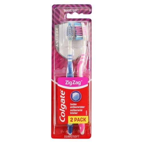 Cepillo Colgate zigzag antibacterial - 2 uds