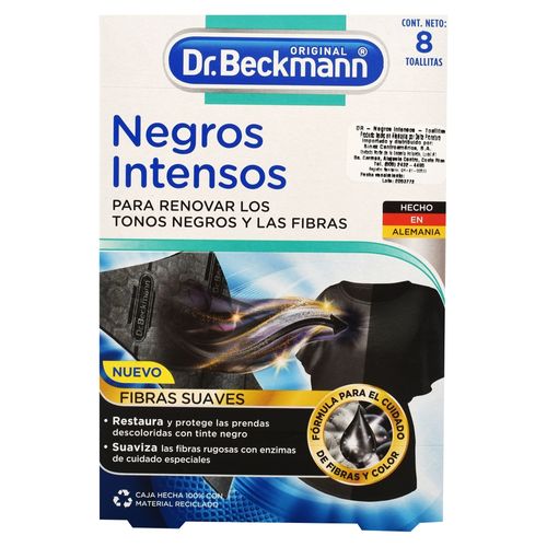 Toallitas renovadoras Dr Beckmann Negros Intensos 2 En 1 - 8 Uds