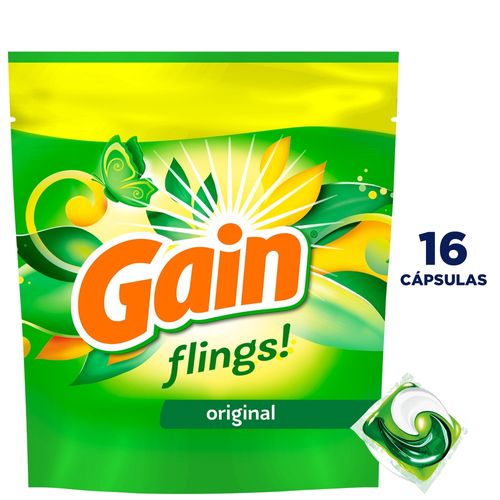 Detergente Gain Flings en Cápsulas Aroma Original - 16 uds