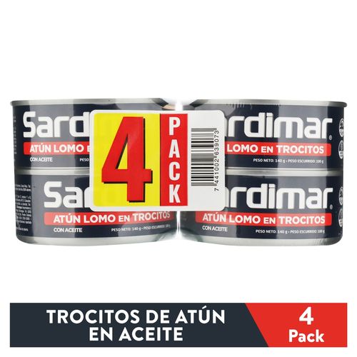 Atún Sardimar Trocitos 4 Pack -140gr