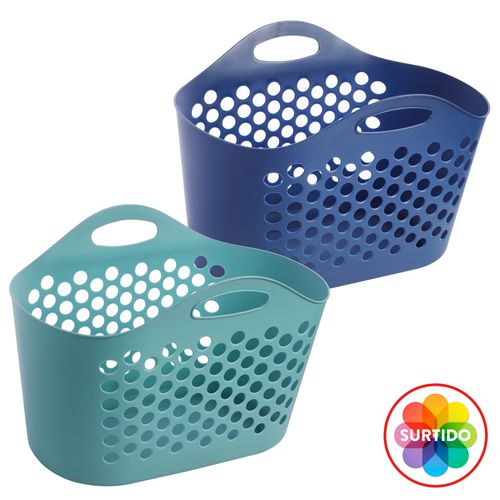 Canasta plástica Mainstays, con agarradera Surtido -70L