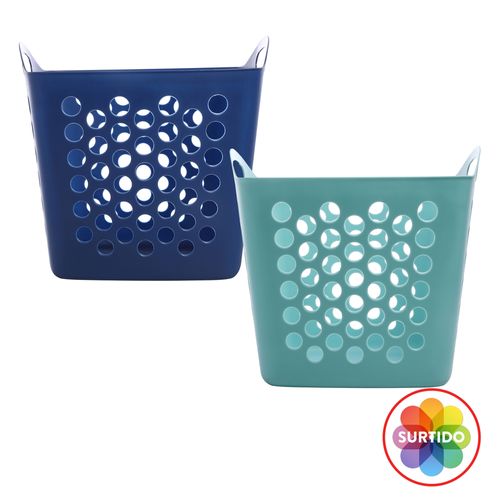 Canasta plástica Mainstays, con agarraderas Surtido -37,5L