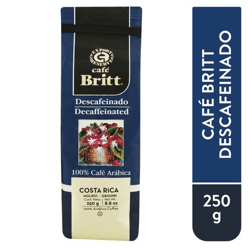 Café Britt descafeinado molido - 250 g