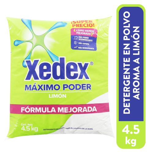 Detergente En Polvo Xedex Máximo Poder Aroma De Limón - 4500 g