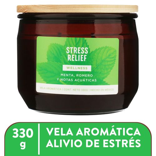 Vela aromática Wellness stress relief Menta romero y notas acuáticas - 330 g