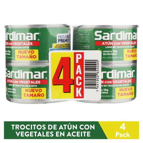 Atún Sardimar con vegetales en aceite 4 pack - 340 g