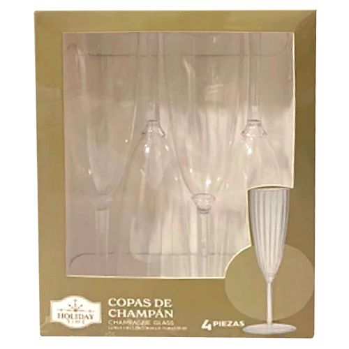 Copas Holiday Time champagne -4 uds
