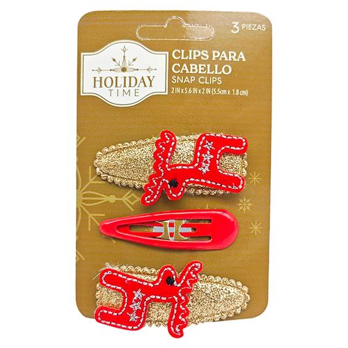 Clip para cabello Holiday Time navideño