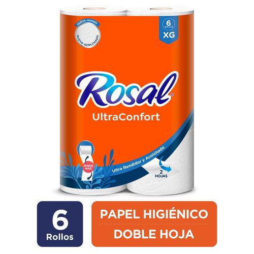 Papel Higiénico Rosal Naranja, Doble Hoja - 6 Rollos