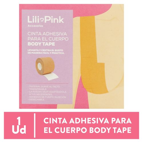 Cinta adhesiva para el cuerpo Lilli Pink body tape transpirable 1 Ud - 100 g