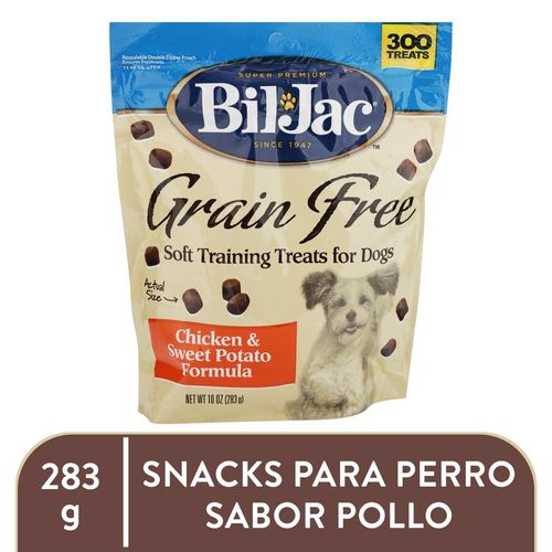 Bocadillo suave Bil Jac para perro sabor pollo y camote 300 Uds - 283 g