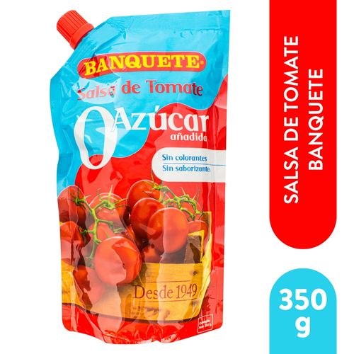 Salsa Tomate Ketchup Banquete 0% Azúcar Añadida Doypack - 350g