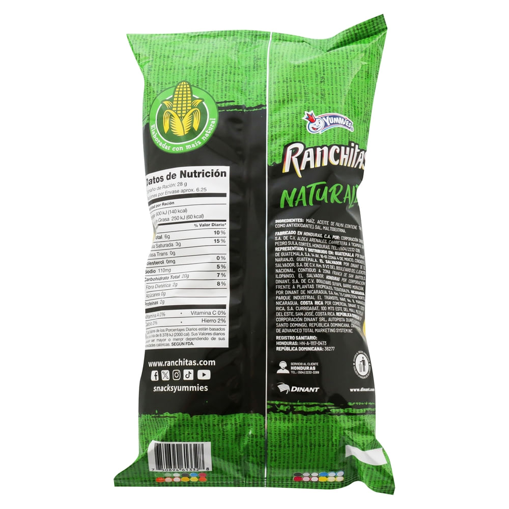 Tortillas de maíz Yummies ranchitas naturales - 175 g. - Maxipalí ...
