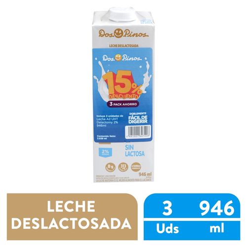 Leche Dos Pinos A2 UHT 3 pack -2838 ml