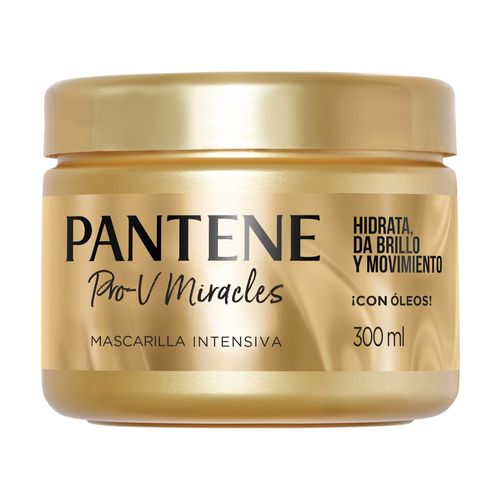 Mascarilla Intensiva Pantene Pro-V Miracles Hidrata, Da Brillo Y Movimiento - 300 ml