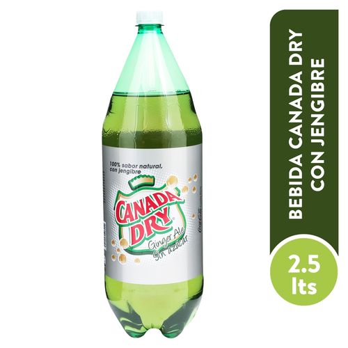 Gaseosa Canada Dry ginger ale sin azúcar - 2.5 L