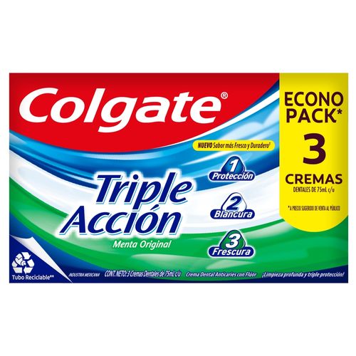 Pasta Dental Colgate Triple Acción 3 Pack - 175 ml