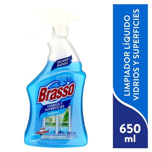 Limpiador Vidrios Brasso Gold Amonia Rociador -650ml