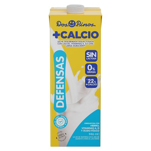 Leche Dos Pinos sin lactosa y extra calcio de larga duración - 946 ml