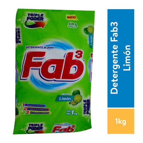 Detergente en polvo Fab fragancia limón - 1 kg